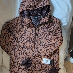 The North Face Tan and Black Patterned Hoodie